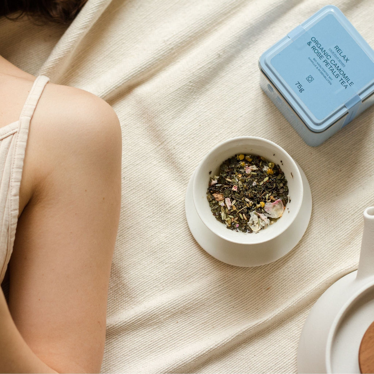 Organic Ayurvedic Tea - Relax Roseva Bloom Chamomile & Rose Petals 100g