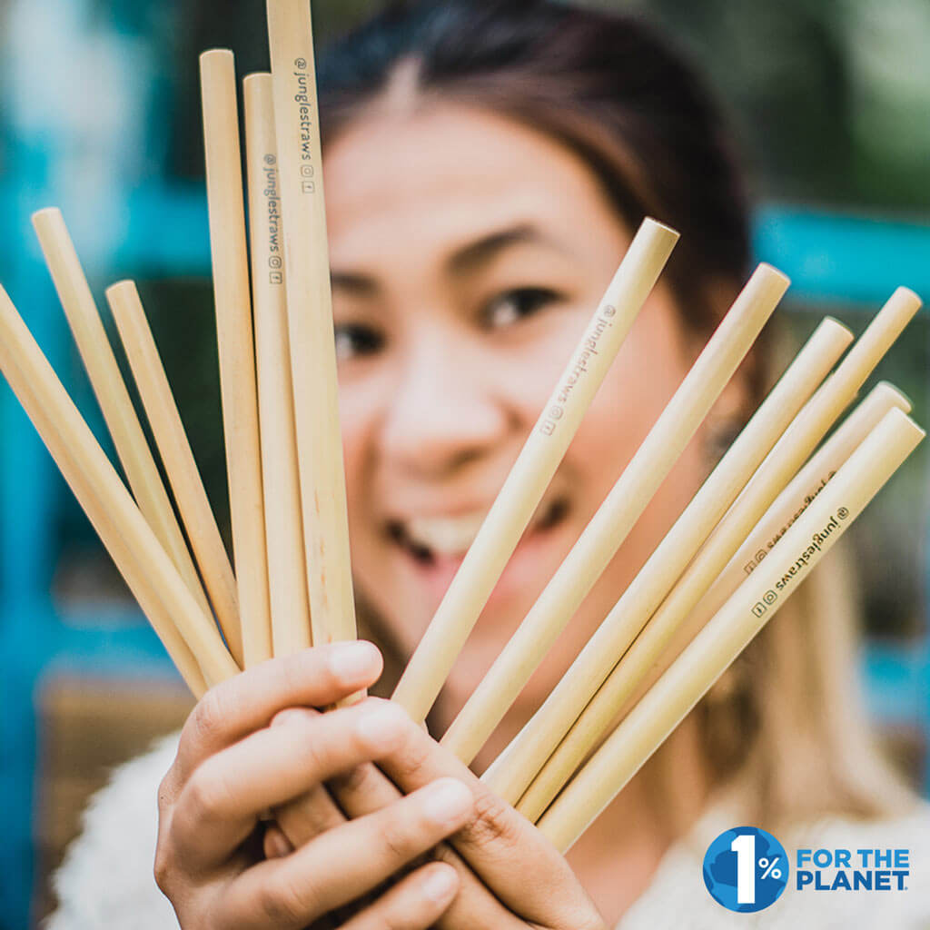 Reusable Bamboo Straws Set of 12 with Cleaning Brushes | Zero Waste