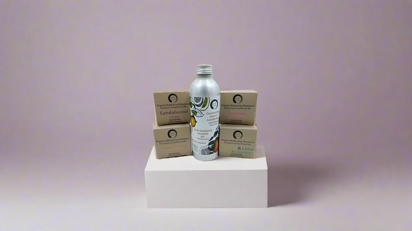 Hair Care Trio Gift Set — Solid Shampoo, Hair Rinse & Argan Oil
