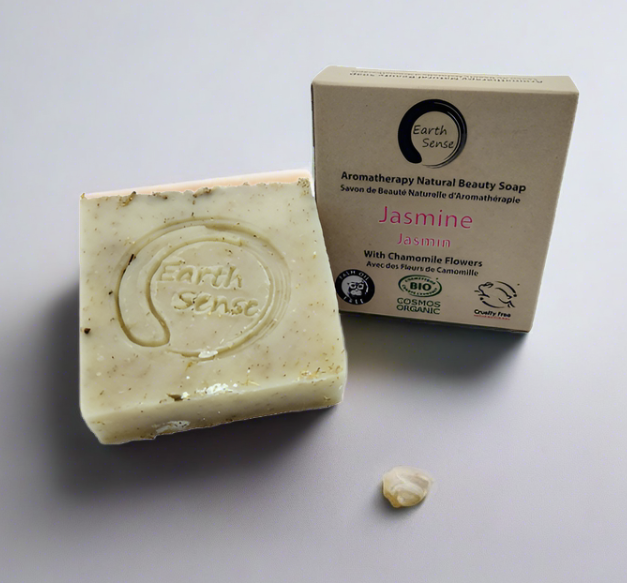 Organic Jasmine Solid Soap with Chamomile Flowers - Natural Palm Oil Free 90g