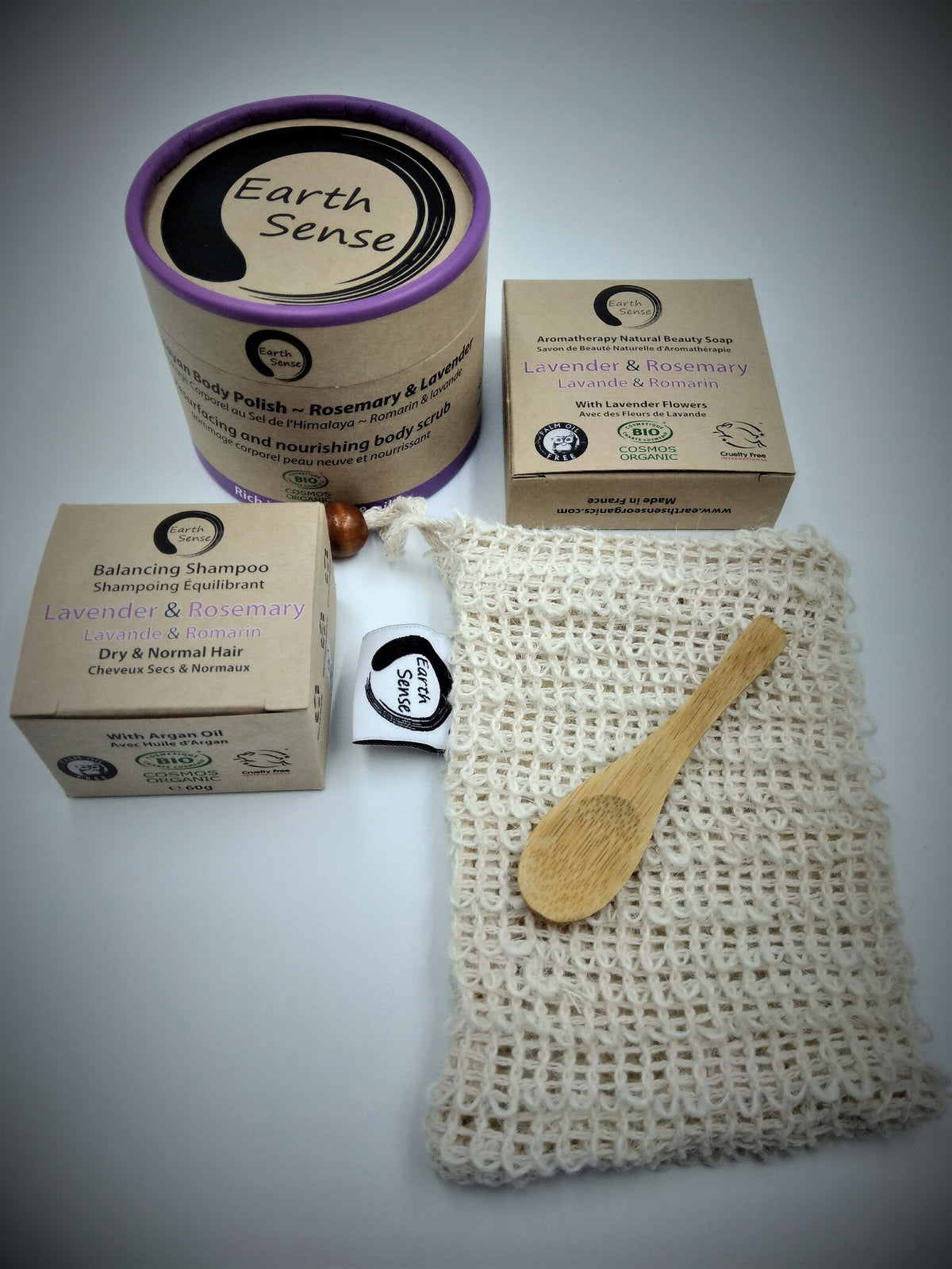 Organic Solid Soap Bar - Lavender & Rosemary with Lavender Flowers 90g