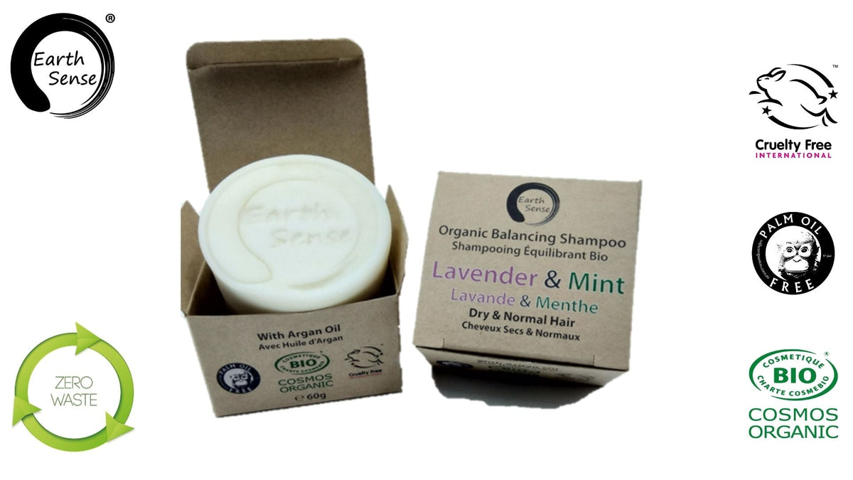 Solid Shampoo Bar - Lavender & Mint for Dry Hair | Organic Zero Waste 60g