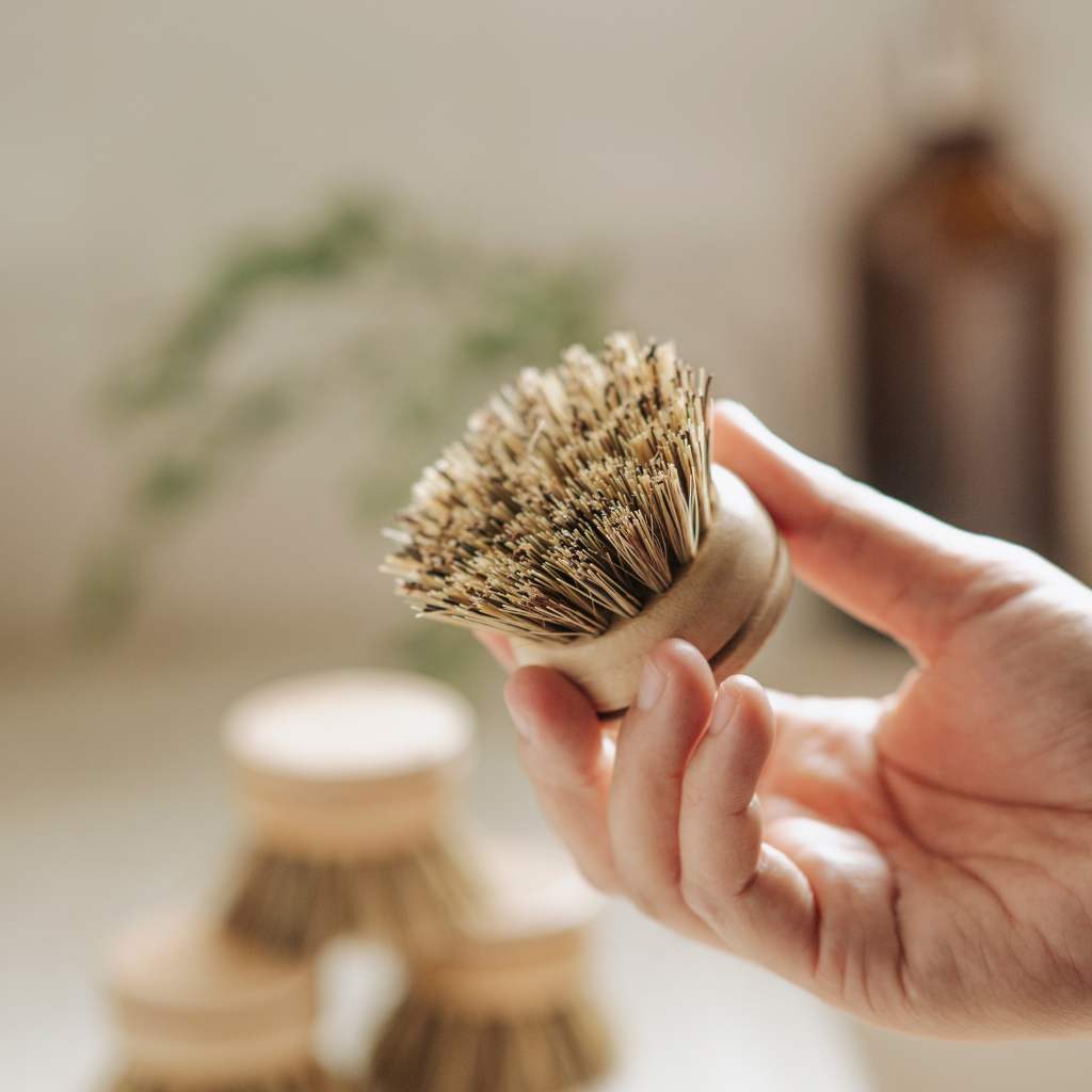 Natural Bamboo Dish Brushes Set of 6 - Zero Waste Kitchen Cleaning